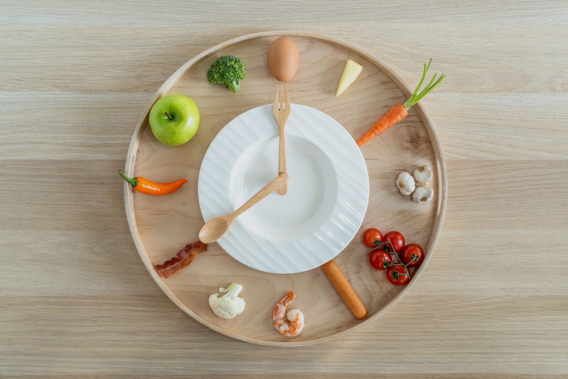 clock with food